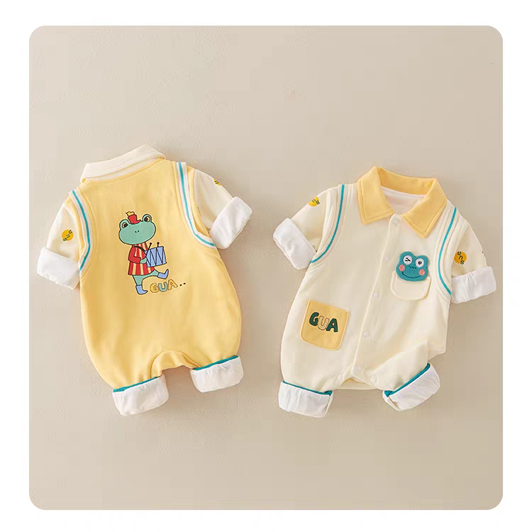 Frog Baby Romper β Soft Collar Style Cotton Jumpsuit