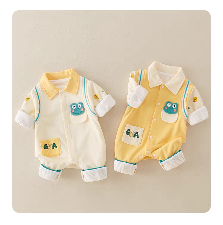 Frog Baby Romper β Soft Collar Style Cotton Jumpsuit