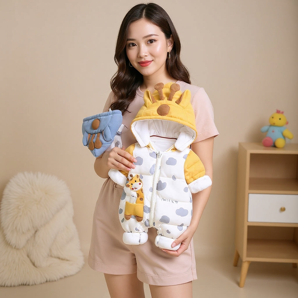 Cute Giraffe Baby Romper – Soft & Cozy Jumpsuit