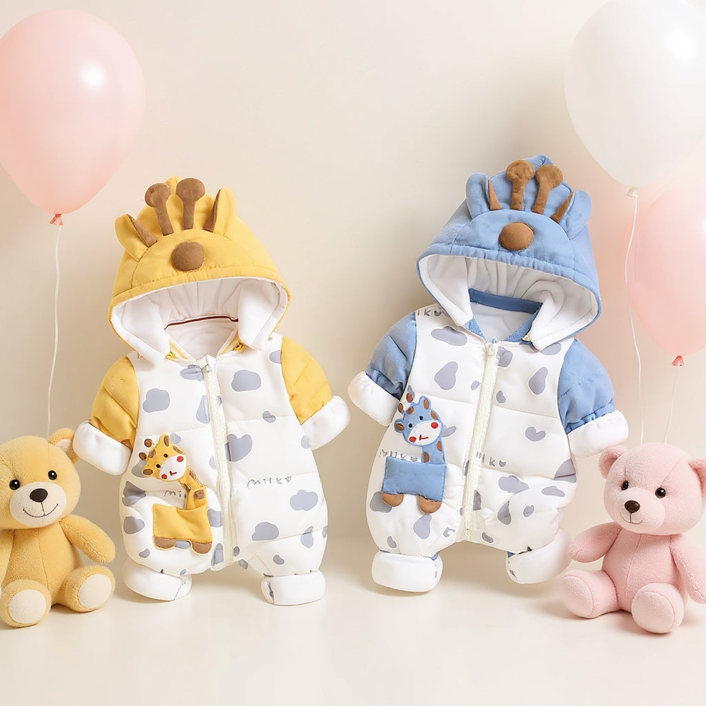 Cute Giraffe Baby Romper – Soft & Cozy Jumpsuit