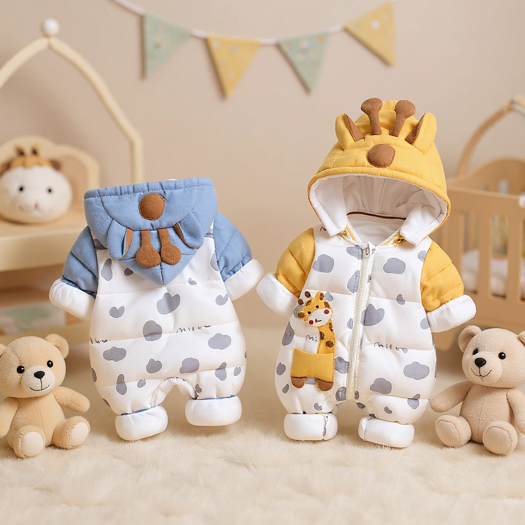 Cute Giraffe Baby Romper – Soft & Cozy Jumpsuit