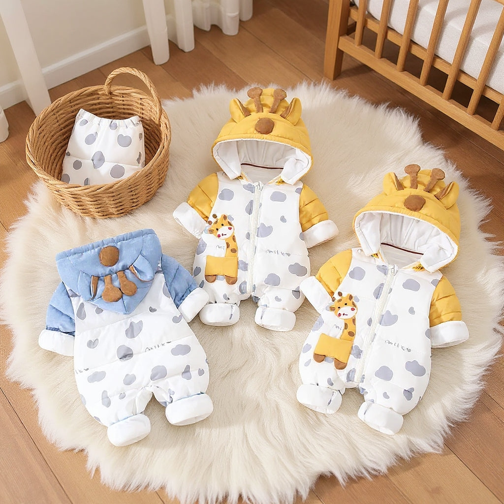 Cute Giraffe Baby Romper – Soft & Cozy Jumpsuit