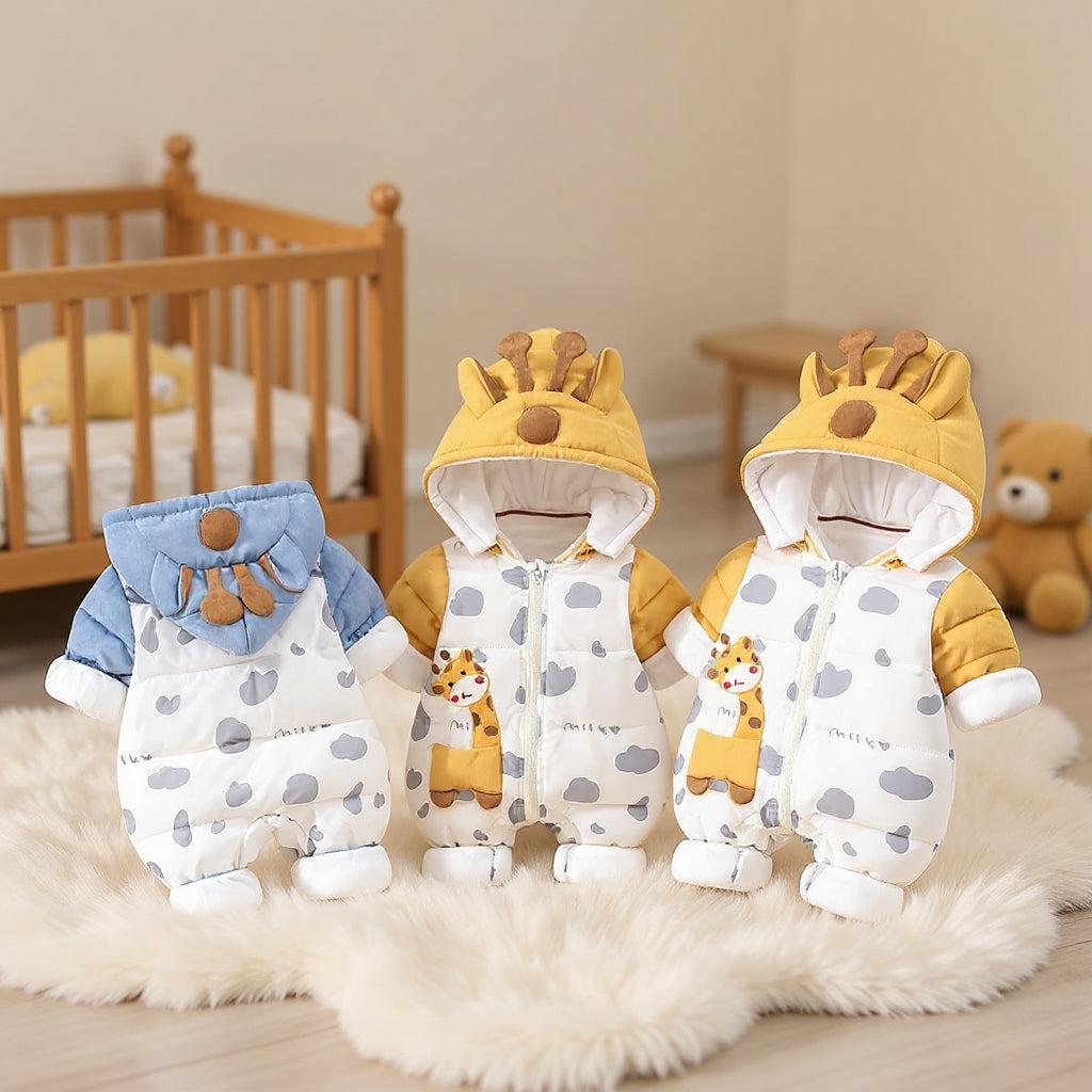 Cute Giraffe Baby Romper – Soft & Cozy Jumpsuit