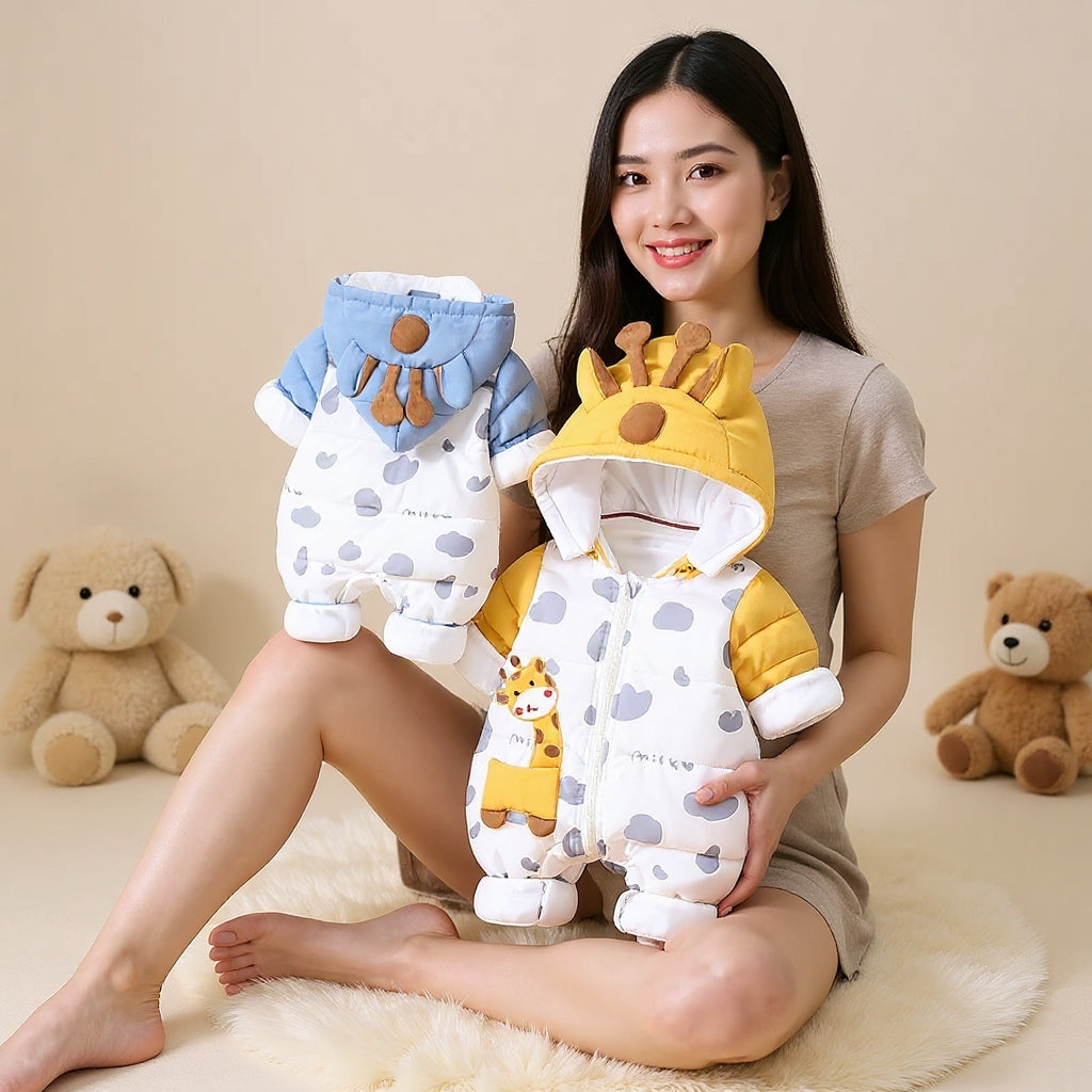 Cute Giraffe Baby Romper – Soft & Cozy Jumpsuit