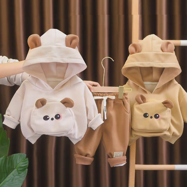 Soft Bear Hoodie & Pant Set for Kids + one baby sandal free   90%off offer today only
