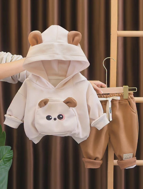 Soft Bear Hoodie & Pant Set for Kids + one baby sandal free   90%off offer today only