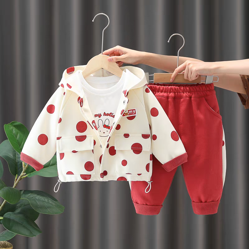 🧸 Kids' 3-Piece Teddy Bear Outfit Set - Cute & Cozy Style!