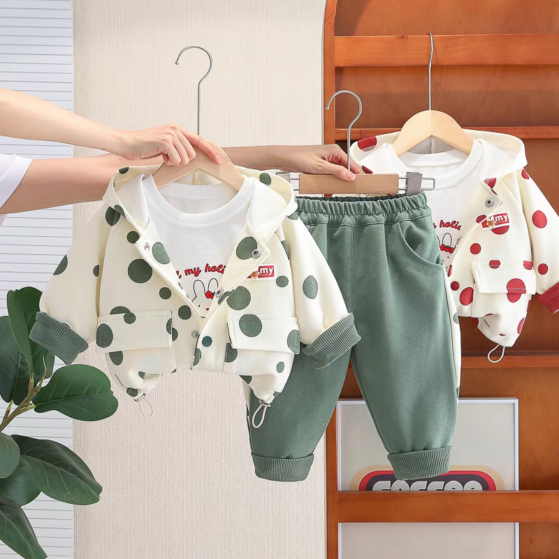 🧸 Kids' 3-Piece Teddy Bear Outfit Set - Cute & Cozy Style!