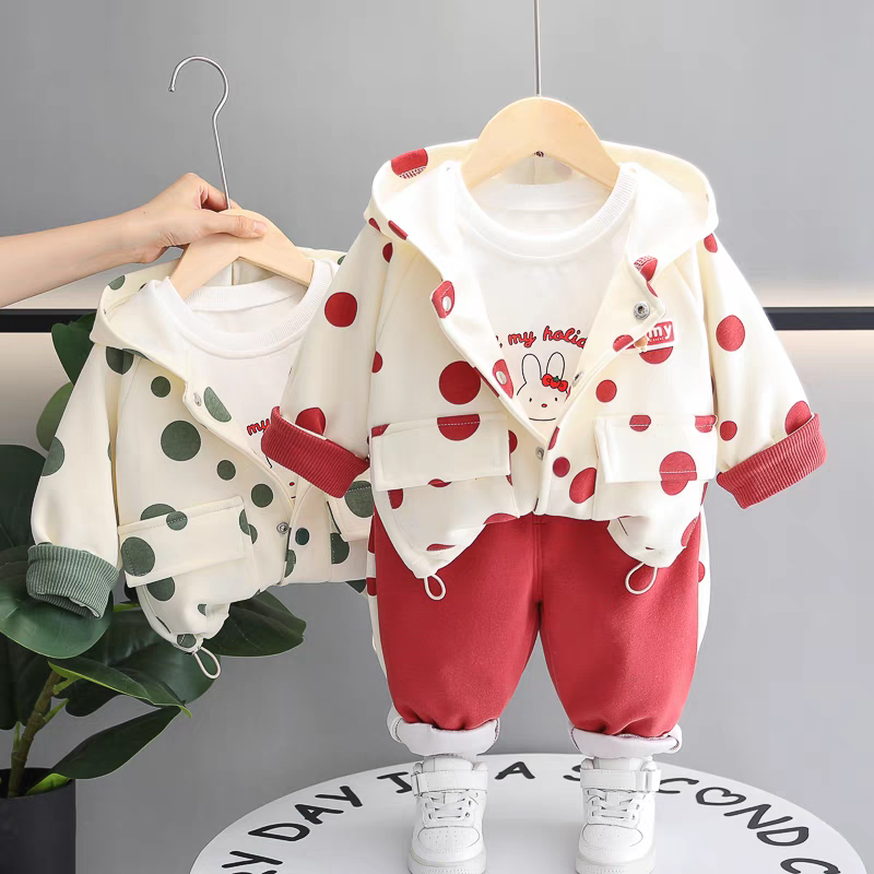 🧸 Kids' 3-Piece Teddy Bear Outfit Set - Cute & Cozy Style!