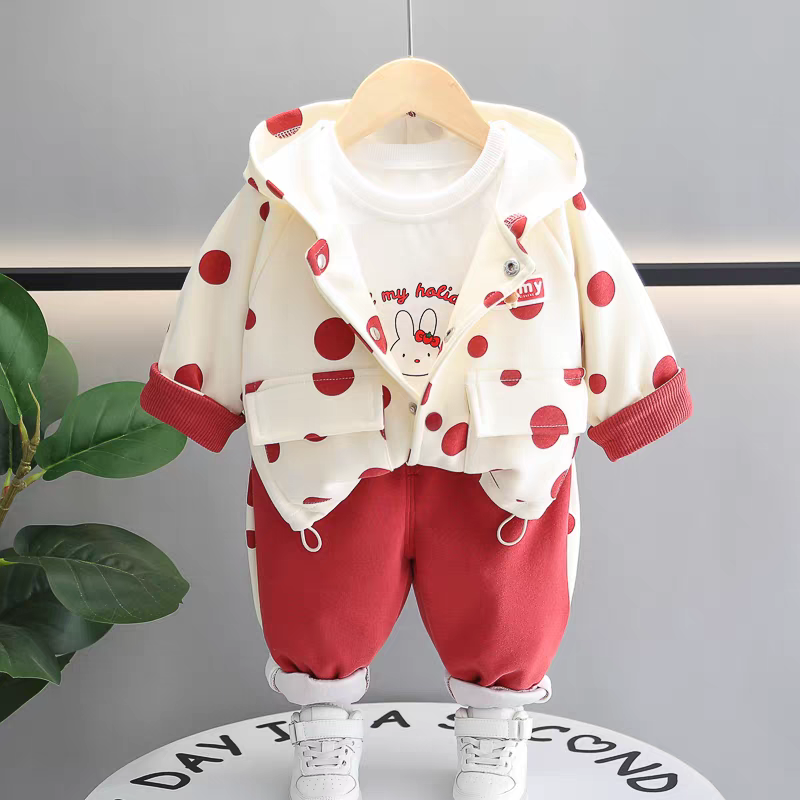 🧸 Kids' 3-Piece Teddy Bear Outfit Set - Cute & Cozy Style!