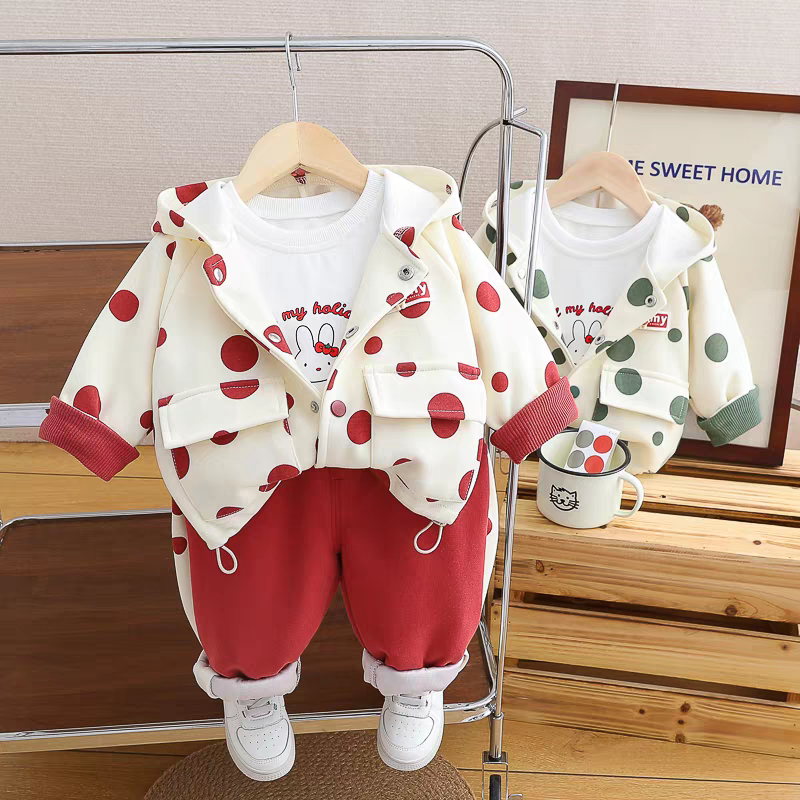 🧸 Kids' 3-Piece Teddy Bear Outfit Set - Cute & Cozy Style!
