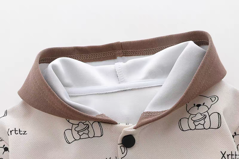 🧸 Cute Bear Print 3-Piece Kids Outfit Set – Hoodie, T-Shirt & Jeans Combo