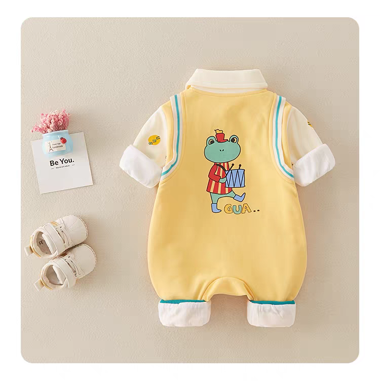 Frog Baby Romper – Soft Collar Style Cotton Jumpsuit