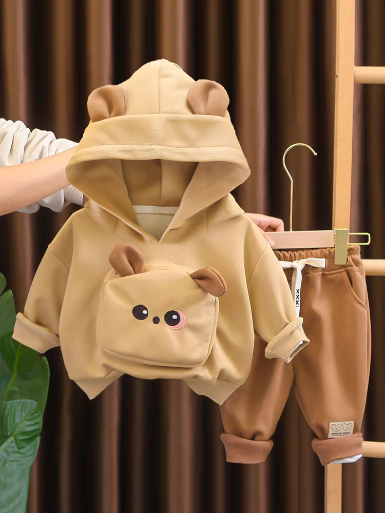 Soft Bear Hoodie & Pant Set for Kids + one baby sandal free   90%off offer today only