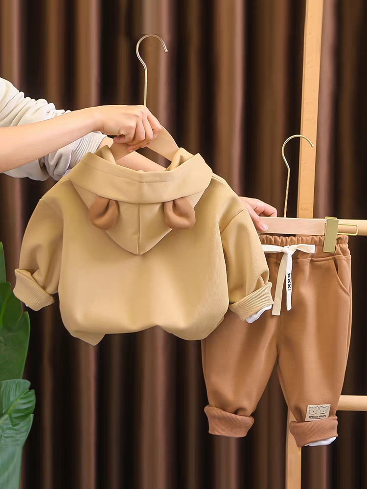 Soft Bear Hoodie & Pant Set for Kids + one baby sandal free   90%off offer today only