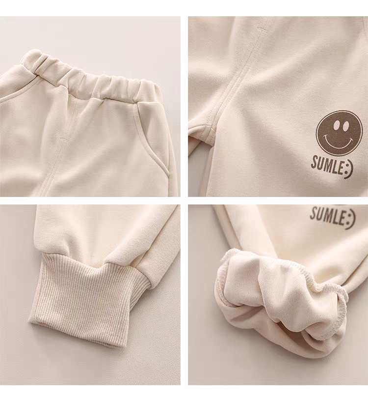 SUMLE” Smiley Face Kids Co-ord Set – Hoodie, T-Shirt & Jogger Pants Combo