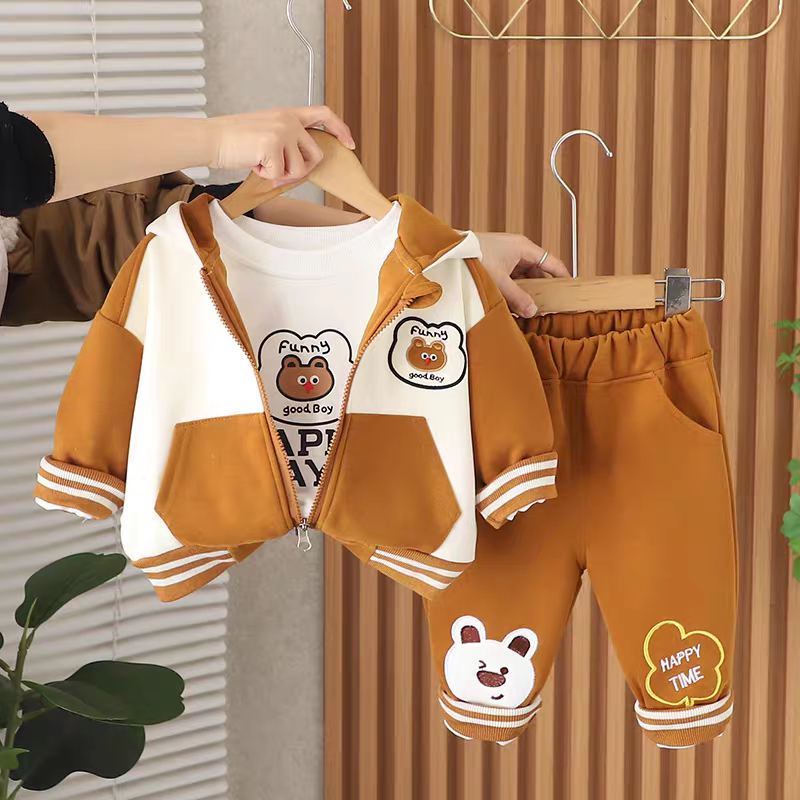 Adorable Bear Hooded Jacket or Zip-Up and Matching Comfortable Pants