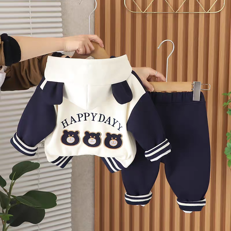 Adorable Bear Hooded Jacket or Zip-Up and Matching Comfortable Pants