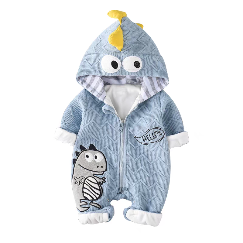 Adorable Dinosaur Hooded Romper for Babies - Cute🎁