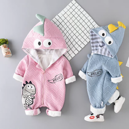 Adorable Dinosaur Hooded Romper for Babies - Cute🎁