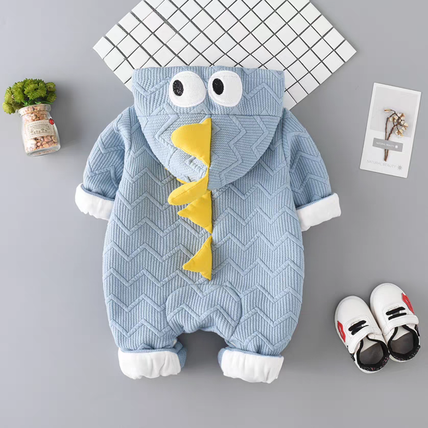 Adorable Dinosaur Hooded Romper for Babies - Cute🎁
