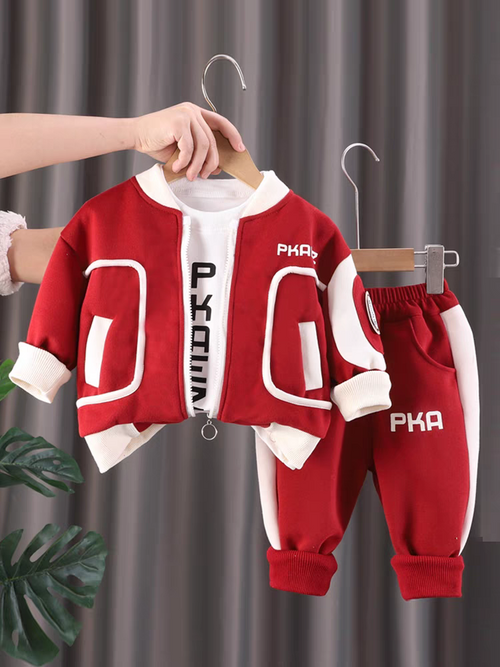 : Kids' Modern Sporty Tracksuit Set | Stylish Black & White Ensemble