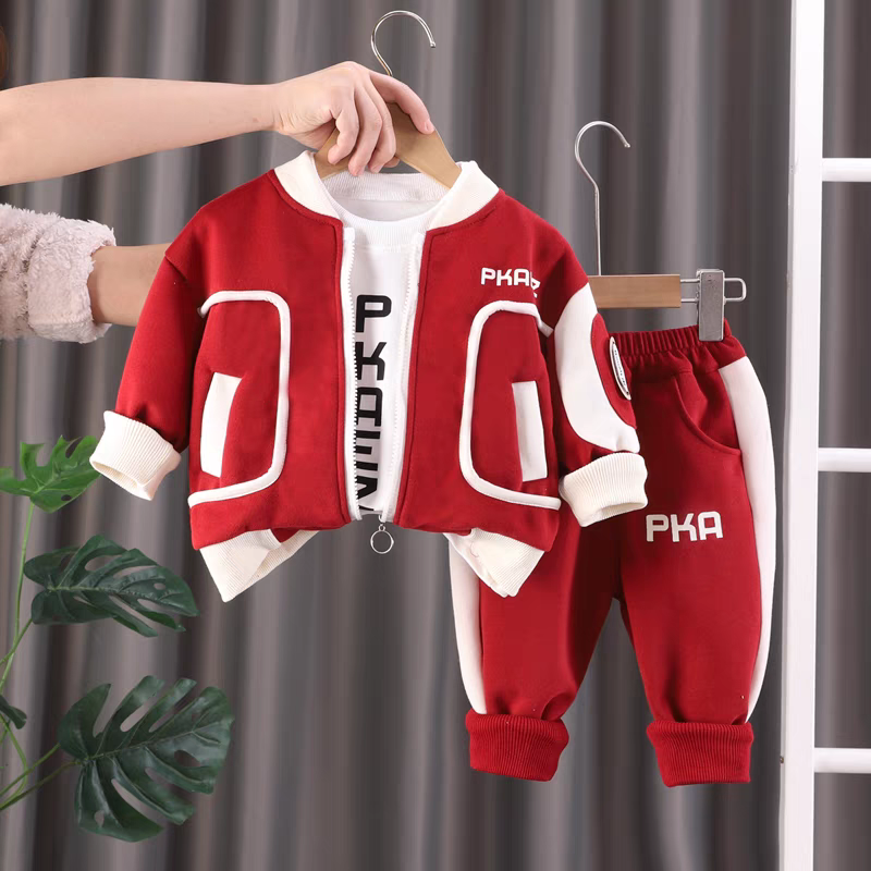 : Kids' Modern Sporty Tracksuit Set | Stylish Black & White Ensemble