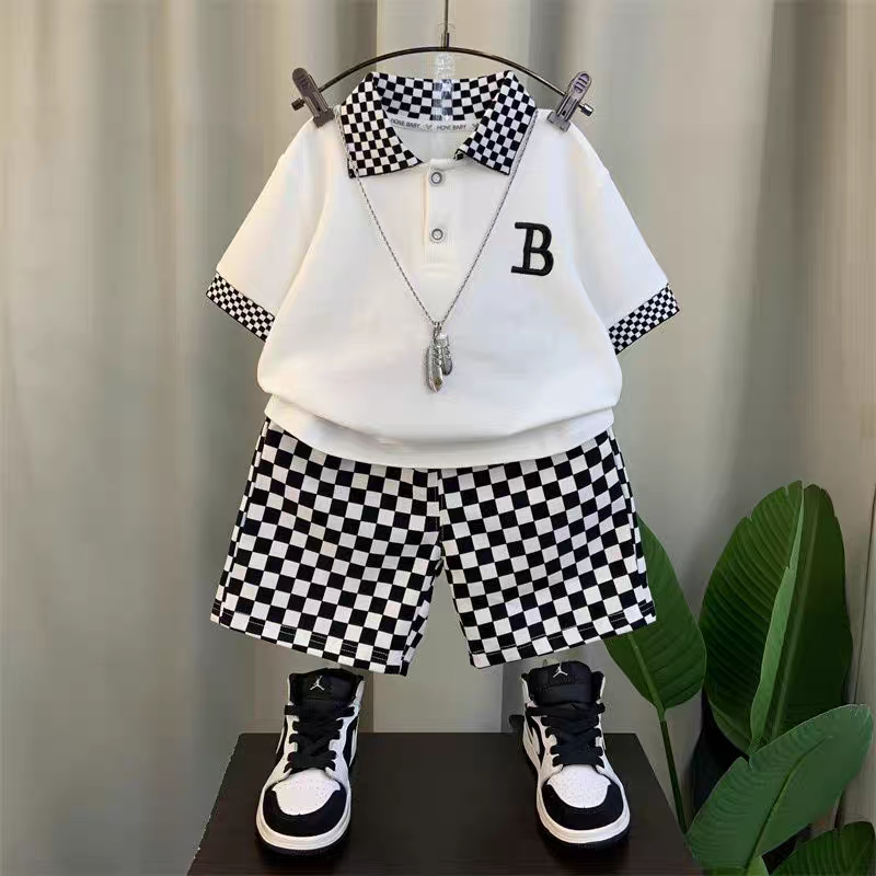 Kids' Checkered Polo & Shorts Set 🏁 | Stylish Summer Outfit for Boys