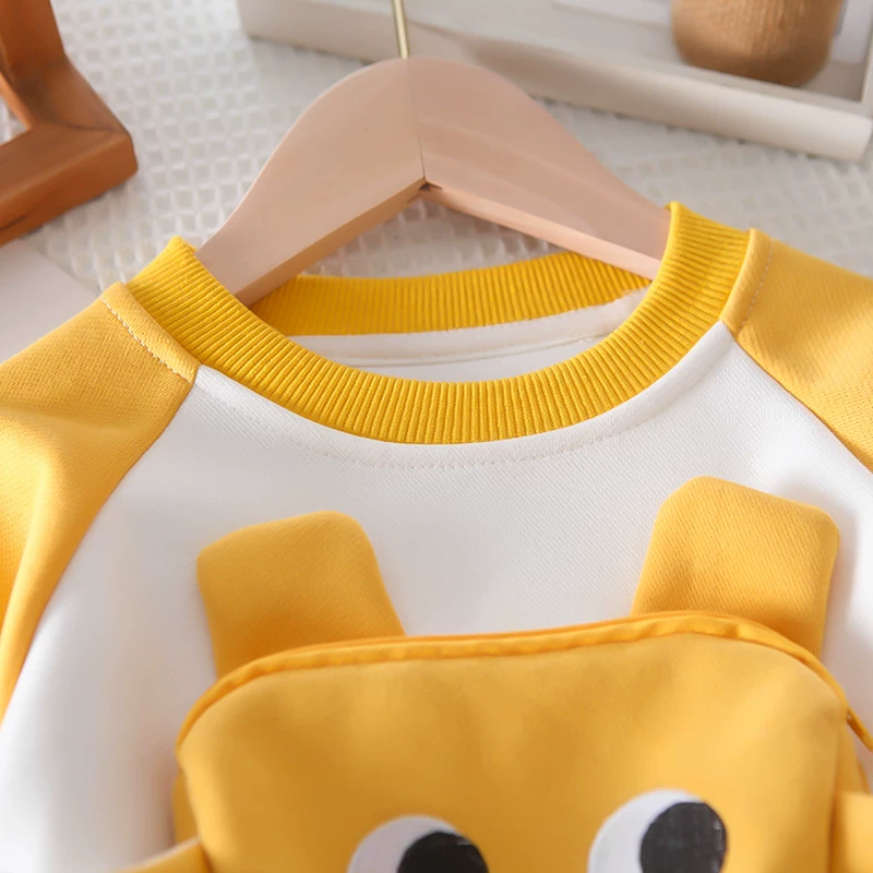 🐻 Fun Cartoon Face Kids Co-ord Set – Soft Sweatshirt & Jogger Pants