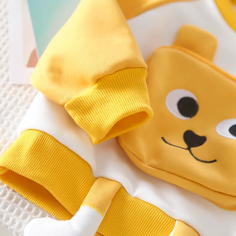 🐻 Fun Cartoon Face Kids Co-ord Set – Soft Sweatshirt & Jogger Pants