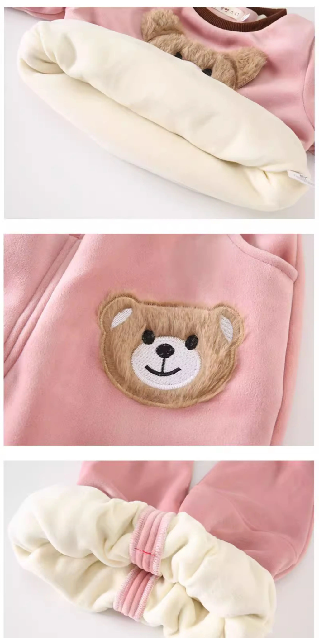 .Baby Boys and girls Teddy Bear Ear 3-Piece Warm Set
