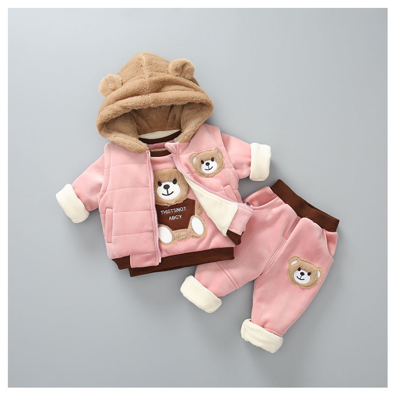 .Baby Boys and girls Teddy Bear Ear 3-Piece Warm Set