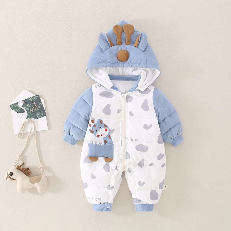 Cute Giraffe Baby Romper – Soft & Cozy Jumpsuit