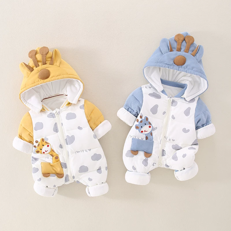 Cute Giraffe Baby Romper – Soft & Cozy Jumpsuit