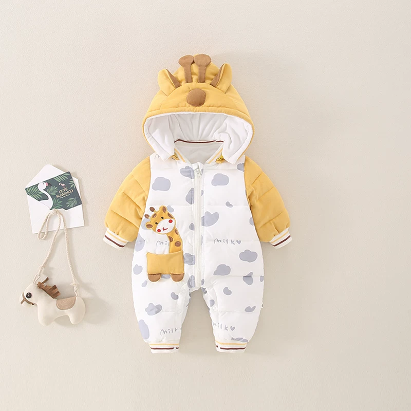 Cute Giraffe Baby Romper – Soft & Cozy Jumpsuit