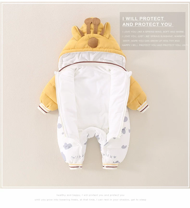 Cute Giraffe Baby Romper – Soft & Cozy Jumpsuit